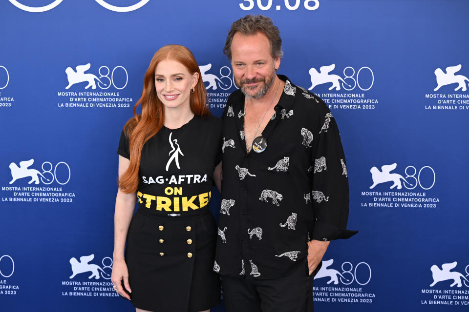 Jessica Chastain and Peter Sarsgaard at ‘Memory’ photocall in Venice (Getty Images)