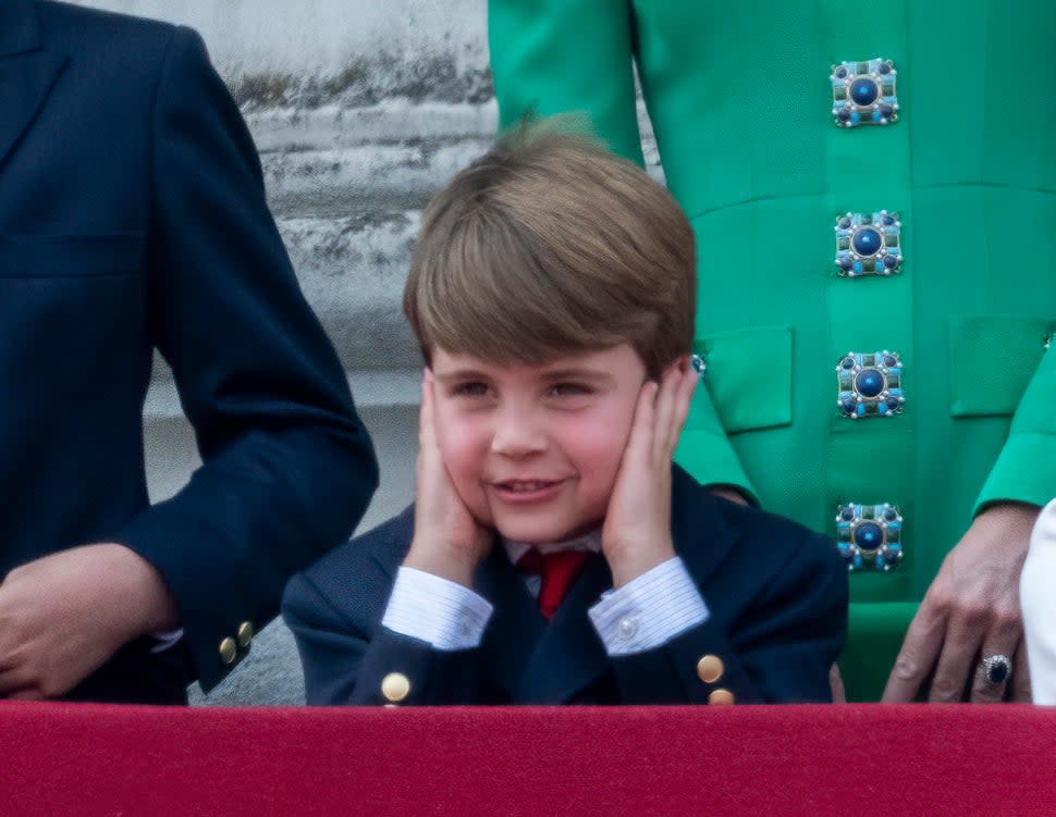 Prince Louis covers his ears during Trooping the Colour 