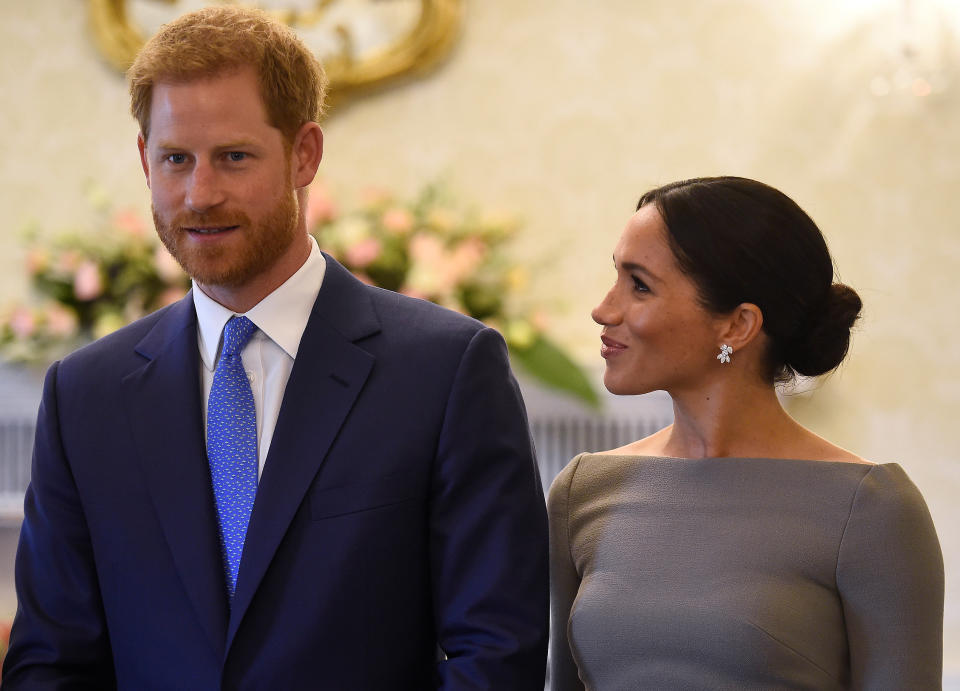 Harry is protective of his wife Meghan, the couple are pictured here in Ireland in July [Photo: Getty]