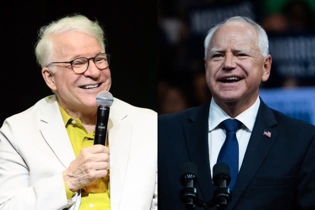 Steve Martin, Tim Walz - Credit: Monica Schipper/Getty Images; Tom Williams/CQ-Roll Call, Inc/Getty Images