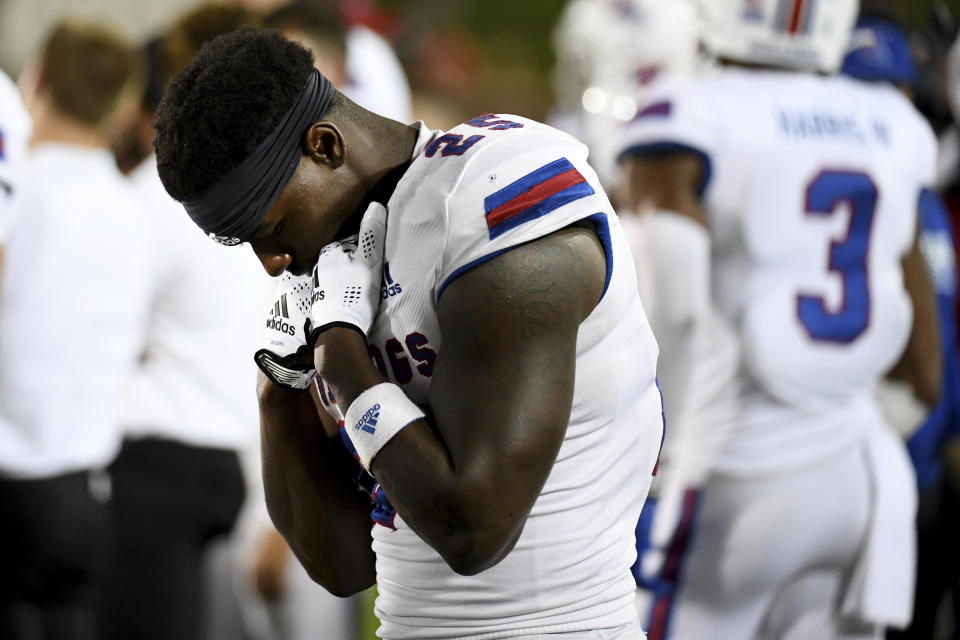 Louisiana Tech running back Greg Garner stands on the sideline during the second half of an NCAA college football game against Missouri Thursday, Sept. 1, in Columbia, Mo. (AP Photo/L.G. Patterson)