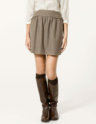 mini skirt knee-high boots knee highs