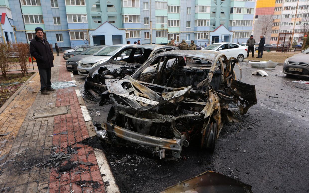 Several cars were also destroyed in Belgorod