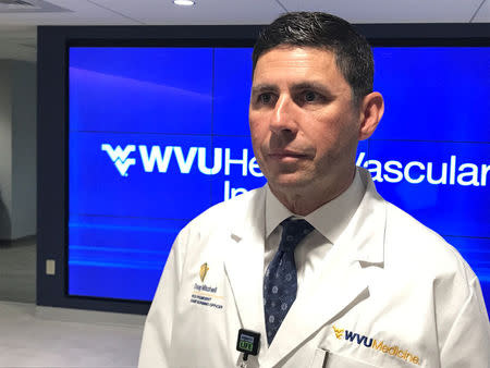 Doug Mitchell, BSN, MBA, vice president and chief nursing officer of WVU Medicine-WVU Hospitals at West Virginia University Hospital in Morgantown, West Virginia, September 6, 2017. Photo taken September 6, 2017. REUTERS/Mike Wood
