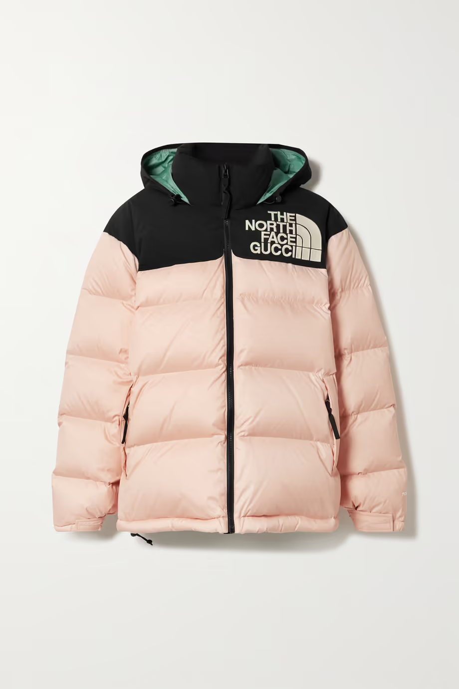 Gucci x The North Face Hooded Quilted Embroidered Shell Down Jacket
