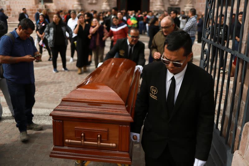 Mass funeral for Mexico's first openly non-binary magistrate, Ociel Baena, in Aguascalientes