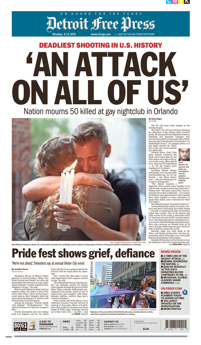 <p>Detroit Free Press<br> Published in Detroit, Mich. USA. (newseum.org) </p>