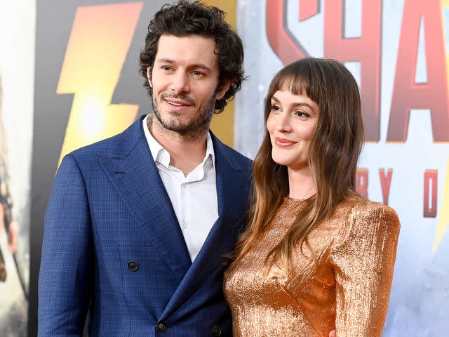 <p>Gilbert Flores/Variety/Getty</p> Adam Brody and Leighton Meester at the premiere of "Shazam! Fury of the Gods" on March 14, 2023 in Los Angeles, California.