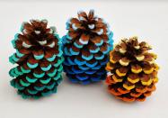 <p>Brighten your table and home with these beautiful and vibrant ombre pinecones.</p><p><strong><a rel="nofollow noopener" href="http://www.whimzeecal.com/2013/09/diy-friday-ombre-pinecone-tutorial.html" target="_blank" data-ylk="slk:Get the tutorial at Whimzeecal;elm:context_link;itc:0;sec:content-canvas" class="link ">Get the tutorial at Whimzeecal</a></strong>.</p><p><strong>What you'll need: </strong>Pinecones ($8, <a rel="nofollow noopener" href="https://www.amazon.com/Ponderosa-Pine-Cones-8-Pkg-Natural/dp/B004BPXWWI" target="_blank" data-ylk="slk:amazon.com;elm:context_link;itc:0;sec:content-canvas" class="link ">amazon.com</a>); Acrylic paint set ($15, <a rel="nofollow noopener" href="https://www.amazon.com/Colore-Acrylic-Paint-Set-Colors/dp/B019MQSZVS" target="_blank" data-ylk="slk:amazon.com;elm:context_link;itc:0;sec:content-canvas" class="link ">amazon.com</a>)</p>