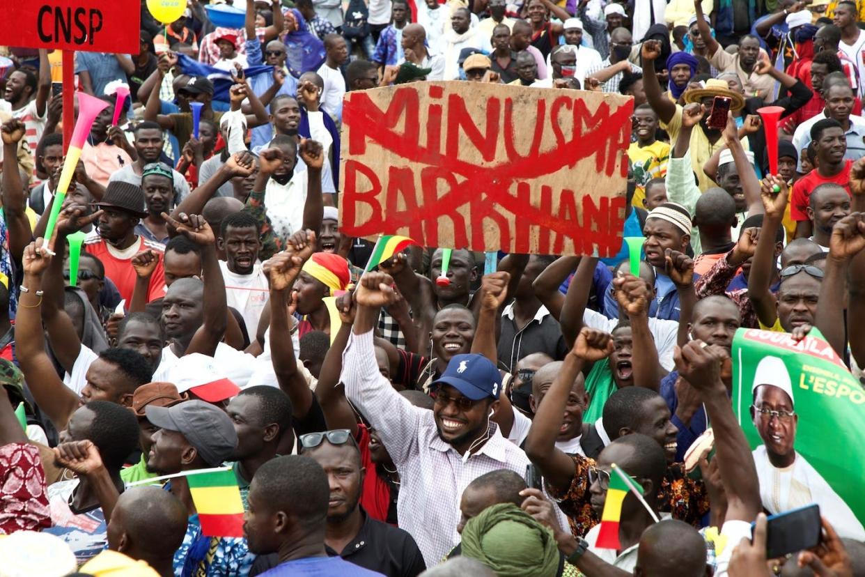 Malians demonstrate against the presence of foreign troops. Annie Risemberg/AFP via Getty Images