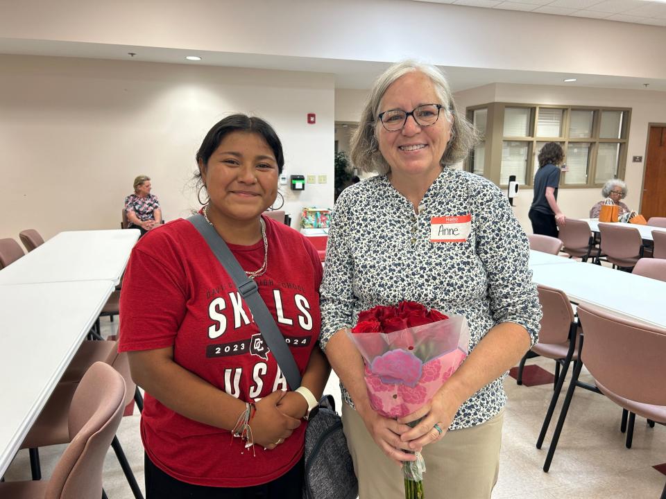 Davie County High School senior Tania Arellano with Anne, her pen pal.