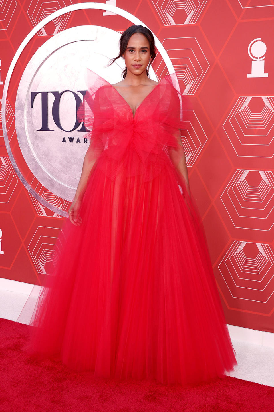 <p>Red-y or not, here comes Zawe Ashton! The <em>Betrayal</em> actress matched the carpet in a gorgeous red gown. </p>