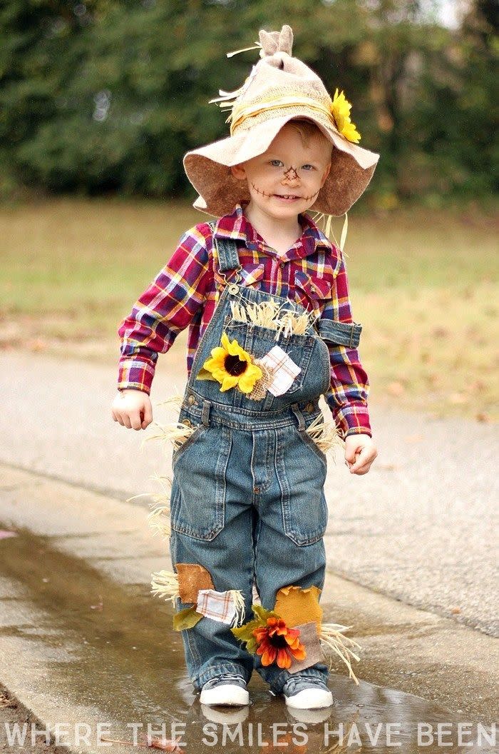 <p>A last-minute scarecrow costume is especially easy to pull off if you already have a flannel shirt and overalls. Just add a few patches, some straw, and a floppy hat. </p><p><strong>Get the tutorial at <a href="https://www.wherethesmileshavebeen.com/diy-scarecrow-costume/" rel="nofollow noopener" target="_blank" data-ylk="slk:Where the Smiles Have Been;elm:context_link;itc:0;sec:content-canvas" class="link ">Where the Smiles Have Been</a>. </strong> </p><p><a class="link " href="https://www.amazon.com/Kinwell-Artificial-Sunflower-Decoration-Wedding/dp/B0727WNB68/ref=sr_1_8?tag=syn-yahoo-20&ascsubtag=%5Bartid%7C10050.g.28190286%5Bsrc%7Cyahoo-us" rel="nofollow noopener" target="_blank" data-ylk="slk:SHOP SILK SUNFLOWERS;elm:context_link;itc:0;sec:content-canvas">SHOP SILK SUNFLOWERS</a> </p>
