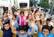 <p>The Duff, who’s mom to 5-year-old son Luca, helped some less fortunate kids shop for back to school season as part of a Baby2Baby charity event at Gap in L.A. (Photo: Tiffany Rose/WireImage) </p>