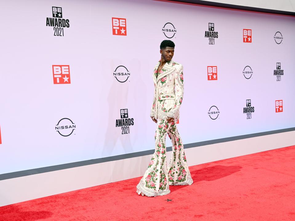 Lil Nas X in Richard Quinn (Getty Images for BET)