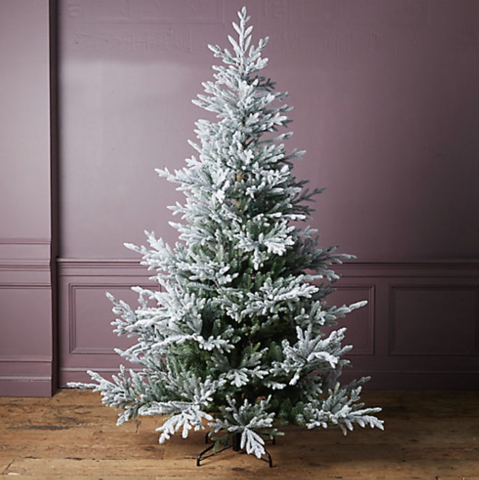 Faux Snowy Pre-Lit Norway Spruce Tree