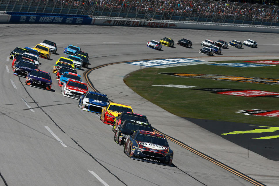 A wreck thinned the field at Talladega Sunday. (Getty)