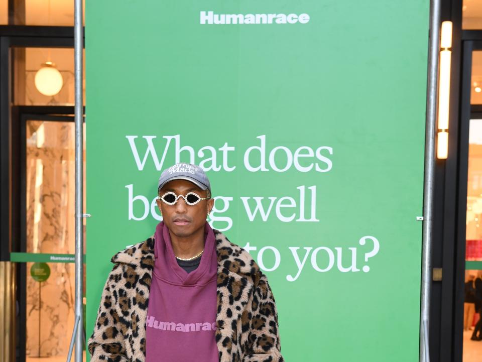 : Pharrell Williams launches his Humanrace brand at Selfridges on November 25, 2022 in London, England.
