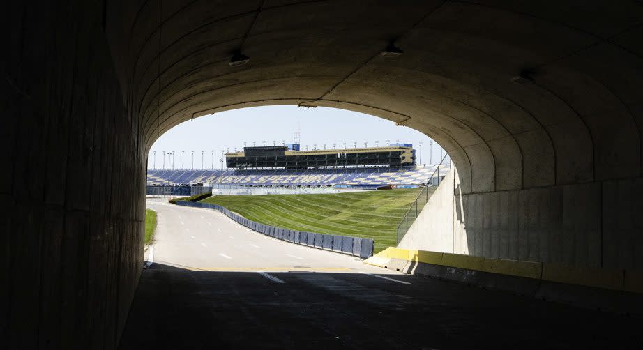 A view of the track from the infield tunnel.