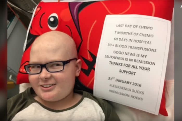 Declan endured seven-months of chemotherapy and more than 30 blood transufsions during his battle.