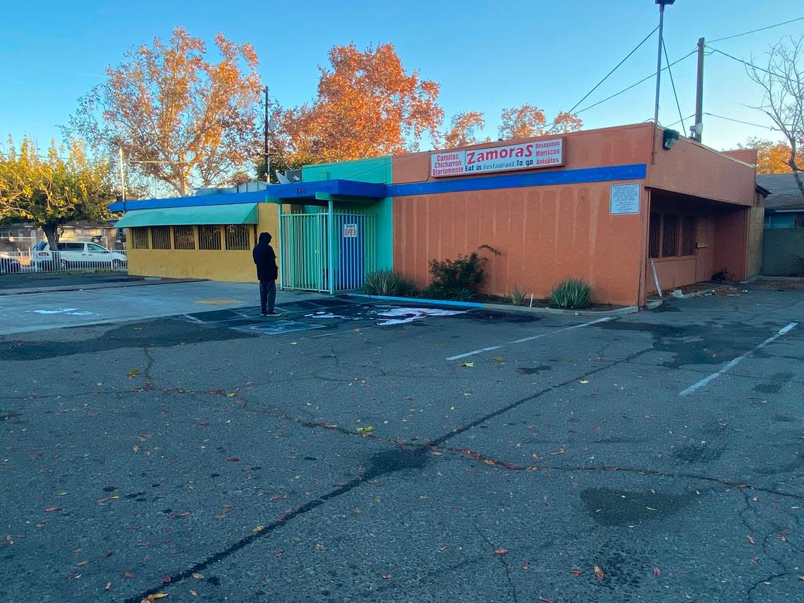 Zamora’s Carnitas Restaurant on Fresno Street near the Highway 180 overpass was damaged by a fire Tuesday, Nov. 29, 2022, according to Fresno Fire Department.