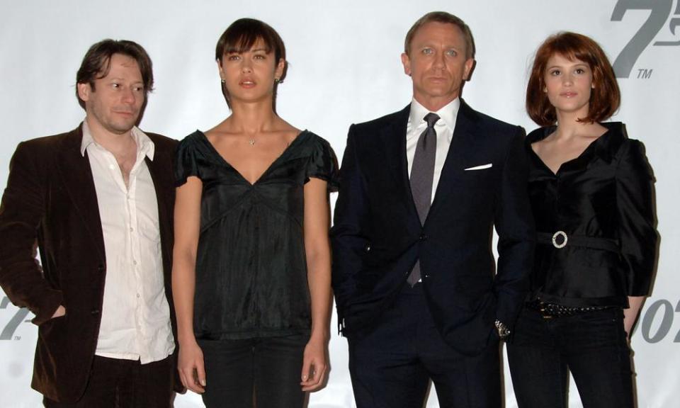 ‘I feel so much more grown-up now’: with Mathieu Amalric, Olga Kurylenko and Daniel Craig as they pose for the 22nd James Bond movie Quantum of Solace.