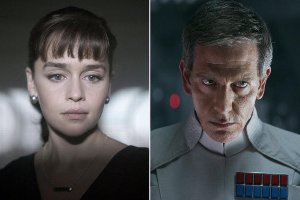 Emilia Clarke in 'Solo: A Star Wars Story' and Ben Mendelsohn in 'Rogue One: A Star Wars Story'