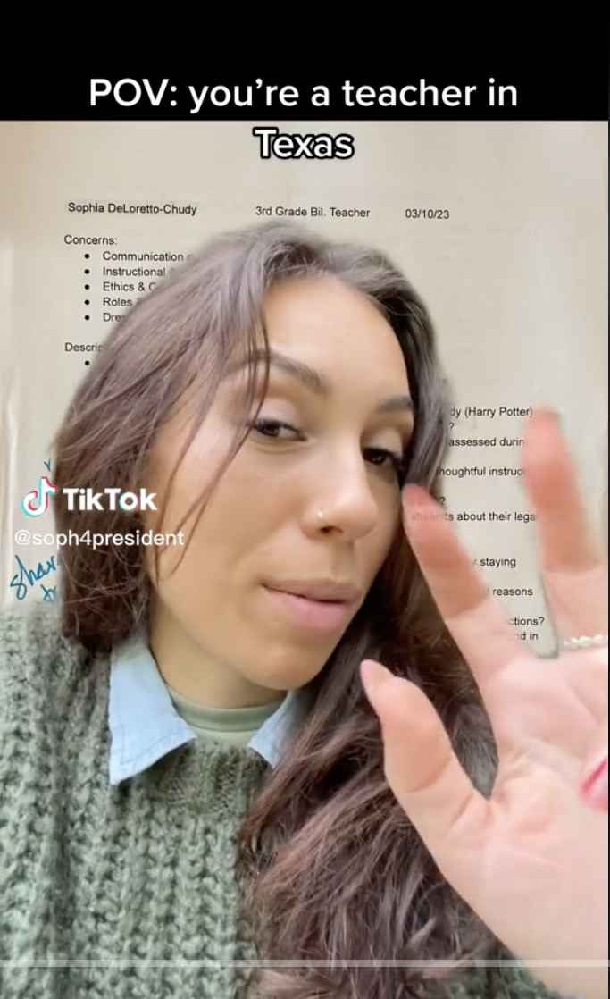 Screenshot from Sophia's TikTok