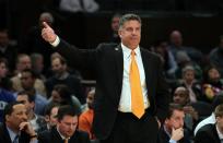 NEW YORK - NOVEMBER 24: Head coach of the Tennessee Volunteers, Bruce Pearl looks on from the sideline against the Virginia Commonwealth Rams during their preseason NIT semifinal at Madison Square Garden on November 24, 2010 in New York City. (Photo by Nick Laham/Getty Images)