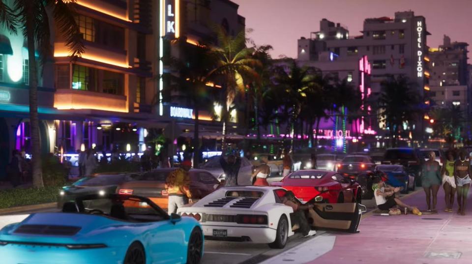 The night life in Vice City — a fictionalized approximation of Miami — is rendered in high fidelity in the first trailer for the video game Grand Theft Auto VI.