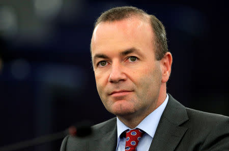 Manfred Weber, Chairman of the European People Party group (EPP) looks on, at the European Parliament in Strasbourg, France, September 11, 2018. REUTERS/Vincent Kessler