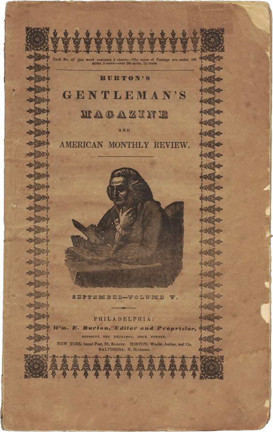 1839年9月的《波頓紳士雜誌》，內容包括愛倫坡的《厄舍府的沒落》（Wikipedia/PD-US）