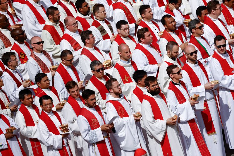 Pope Francis attends Palm Sunday service