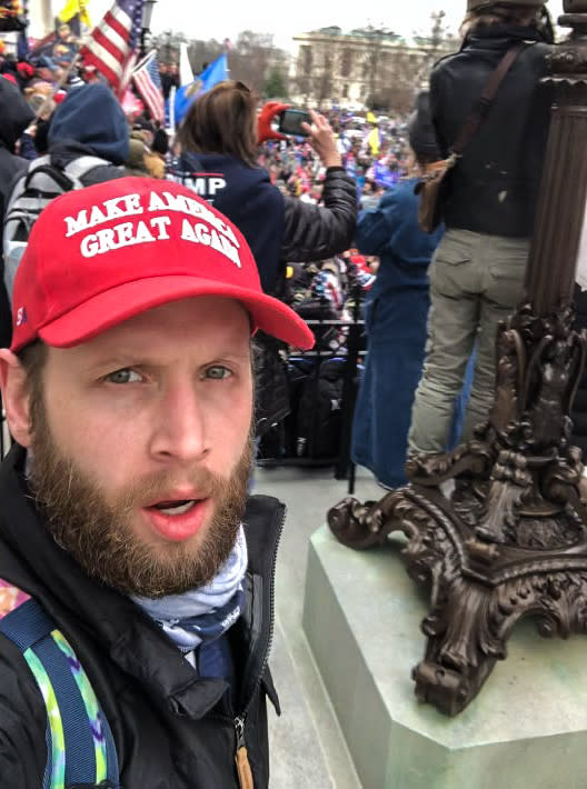 Garret Miller at the U.S. Capitol on Jan. 6, 2021. (U.S. District Court for the District of Columbia)