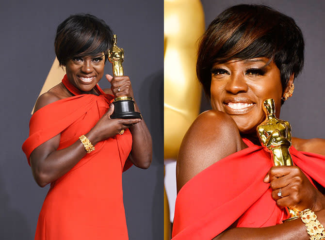 HOLLYWOOD, CA - FEBRUARY 26: Actress Viola Davis poses in the press room at the 89th annual Academy Awards at Hollywood & Highland Center on February 26, 2017 in Hollywood, California. (Photo by Jason LaVeris/FilmMagic)