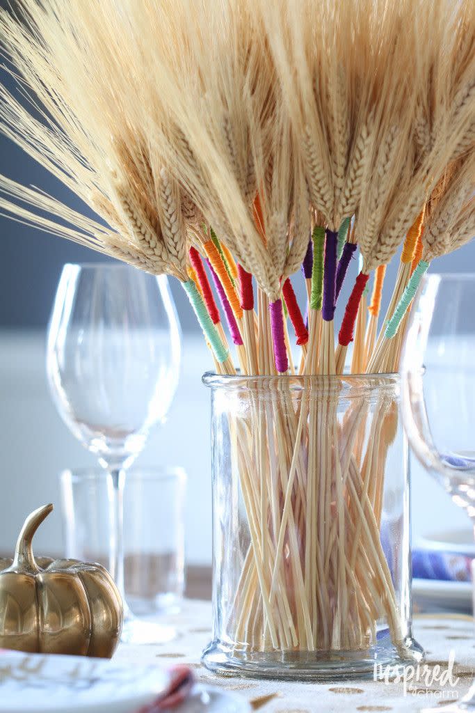 Colored Wheat Centerpiece