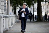 Britain's chief negotiator David Frost arrives at the Cabinet office on Whitehall in London