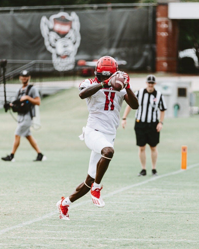 NC State receiver Darryl Jones is a former four-star recruit from Virginia Beach who transferred to the Wolfpack from Maryland.