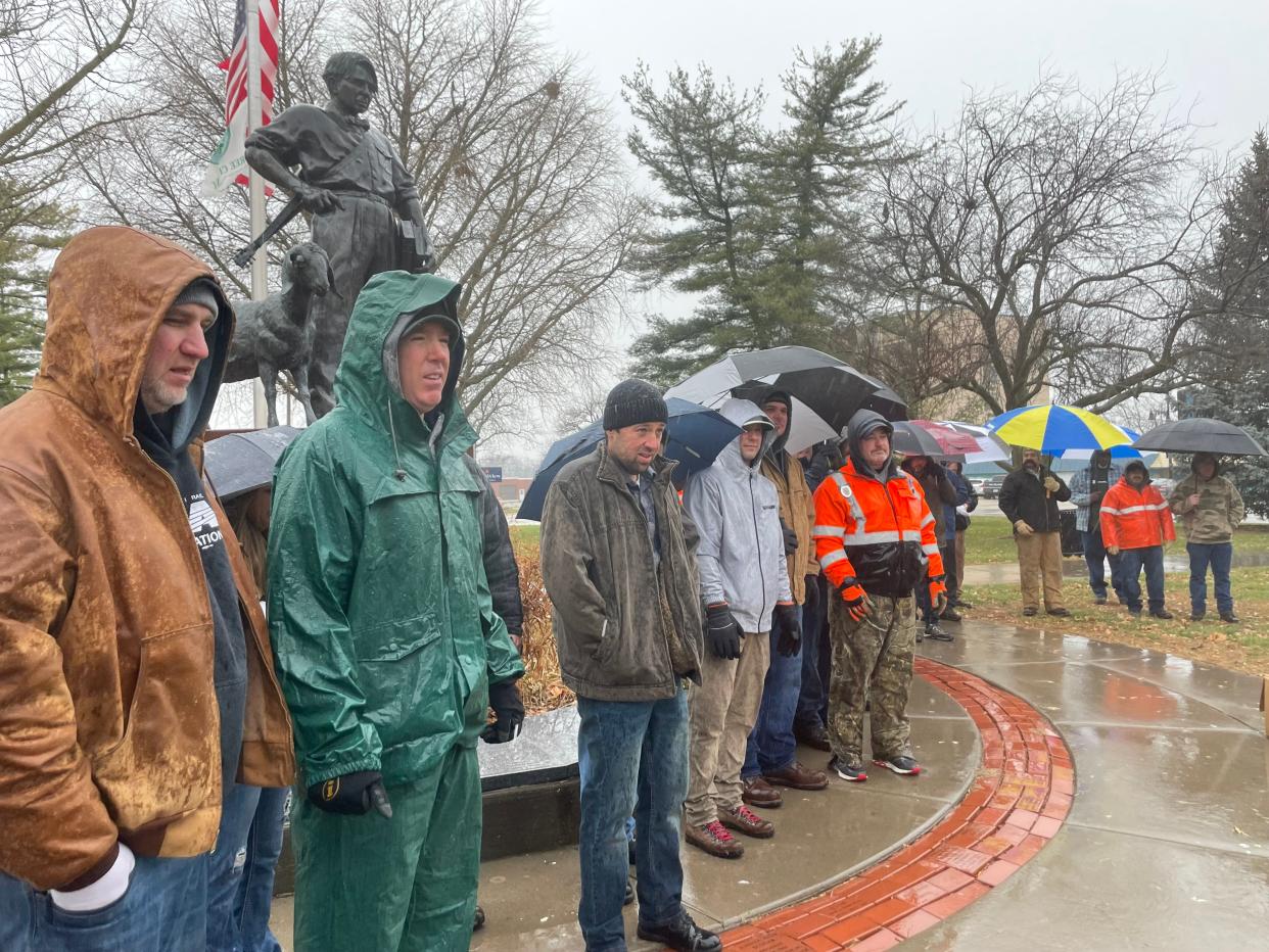 Rail workers and SMART union members gathered to raise awareness and support for several quality-of-life measures left out of labor agreement with carriers that was approved by Congress this month.