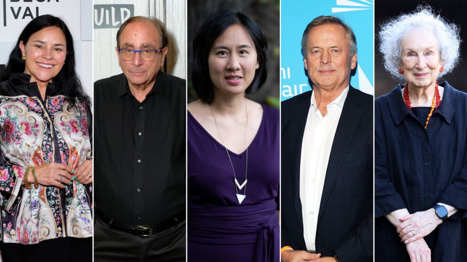 From left: the authors Diana Gabaldon, R. L. Stine, Celeste Ng, John Grisham and Margaret Atwood, all of whom contributed to "Fourteen Days." - Getty Images