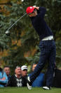 MEDINAH, IL - SEPTEMBER 28: Zach Johnson of the USA watches his tee on the fourth hole during the Morning Foursome Matches for The 39th Ryder Cup at Medinah Country Club on September 28, 2012 in Medinah, Illinois. (Photo by Andrew Redington/Getty Images)