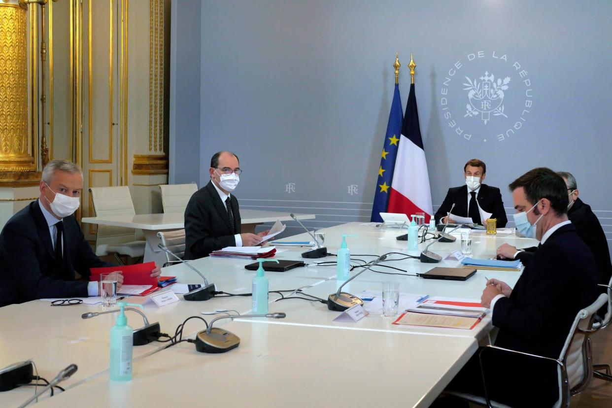 Le Conseil de défense réuni à l'Elysée ce jeudi.  - Thibault Camus / AFP