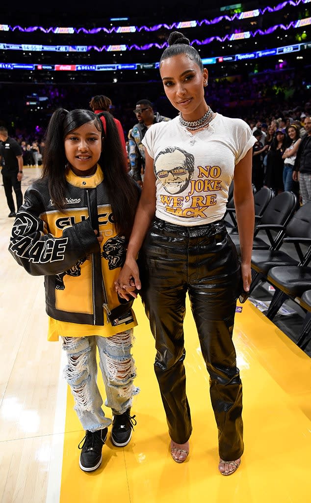 Kim Kardashian, North West, NBA Game, 2023