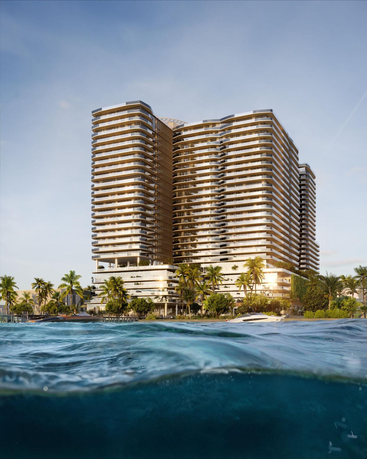 A rendering of the new two-tower complex Olara, which was approved Dec. 20 by the City of West Palm Beach's planning board for 1919 N. Flagler Drive.
