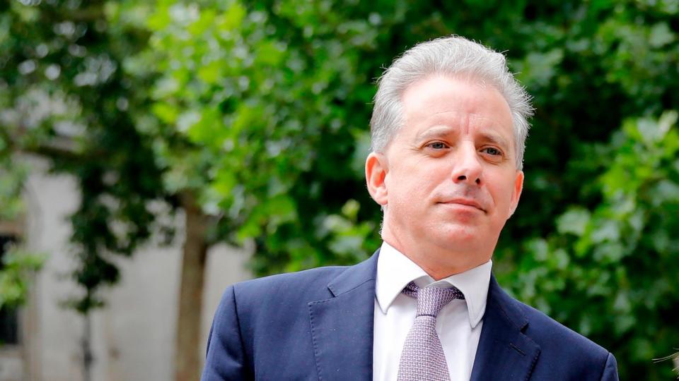 PHOTO: In this July 24, 2020, file photo, former UK intelligence officer Christopher Steele arrives at the High Court in London to attend  his defamation trial brought by Russian tech entrepreneur Alexej Gubarev.  (Tolga Akmen/AFP via Getty Images, FILE)