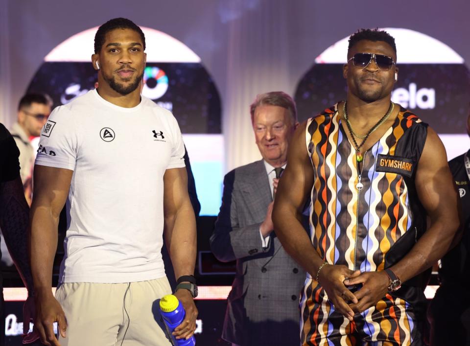 Anthony Joshua faces Francis Ngannou in a heavyweight blockbuster in Saudi Arabia (Getty Images)