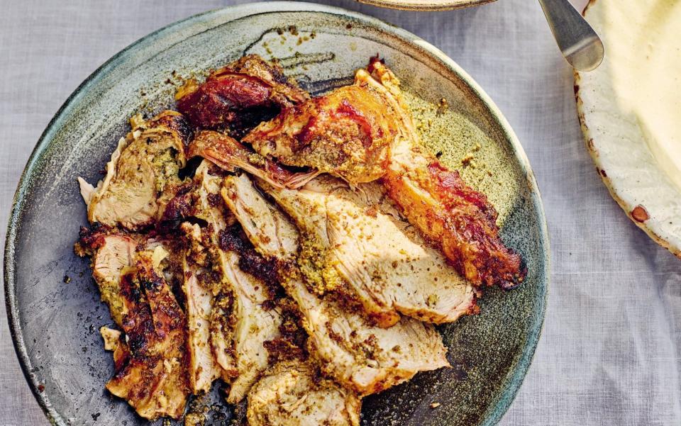 This barbecued lamb is an excellent summer centrepiece