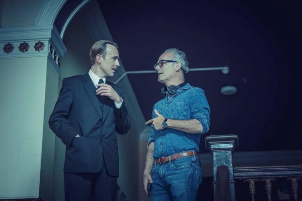 Amor Towles on set with Ewan McGregor (Paramount)