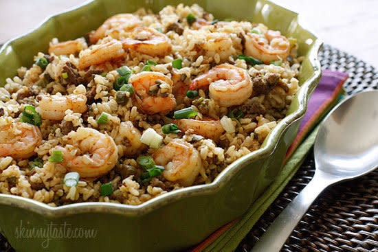 <strong>Get the <a href="http://www.skinnytaste.com/2012/02/dirty-brown-rice-with-shrimp.html" target="_blank">Dirty Brown Rice With Shrimp recipe</a> from Skinny Taste</strong>