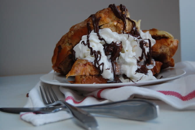 Nutella-Stuffed Hot Chocolate French Toast